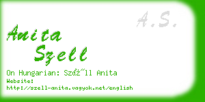 anita szell business card